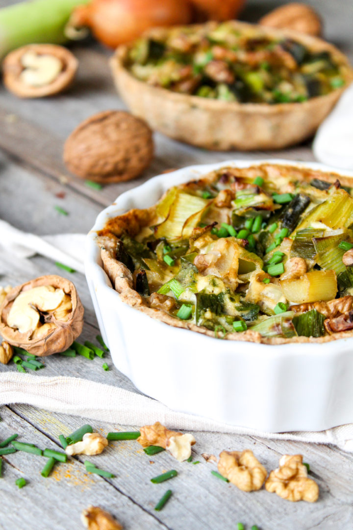 Mini quiches aux poireaux et tofu soyeux